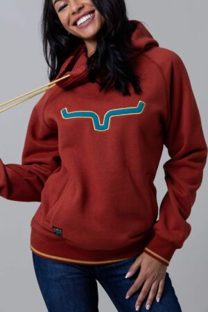 Kimes Ranch Two Scoops Hoodie in Rust Red Front View