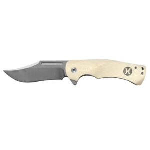 Hooey "Avalanche" White Clip Point Flipper Knife