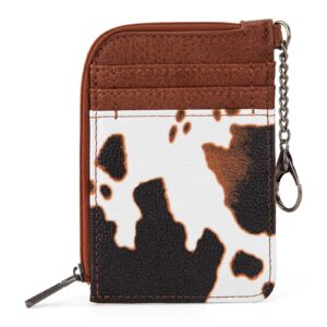 Wrangler Cow Print Mini Zip Card Case Main View